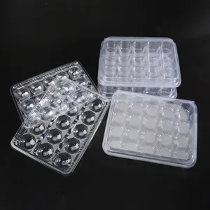 Bandeja plástica descartável de alta qualidade para bolinhos de material alimentar PET com tampas para almôndegas congeladas