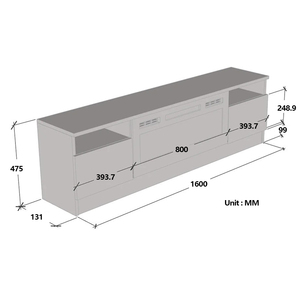 Meuble TV autoportant en bois blanc et noir 63'' avec télécommande, foyer <span class=keywords><strong>électrique</strong></span> à LED pour la maison - Product Image 6
