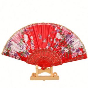 Abanicos Plegables Florales para Mujeres y Niñas, Estilo Español para Bodas, 23x42cm, Multicolores, Duraderos, Portátiles, de Plástico - Product Image 2