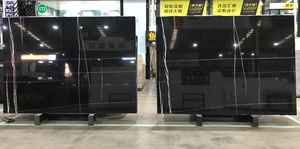 Panneau de marbre noir poli avec des veines dorées pas cher prix dalle de pierre de marbre noir lauren de tunisie - Product Image 6