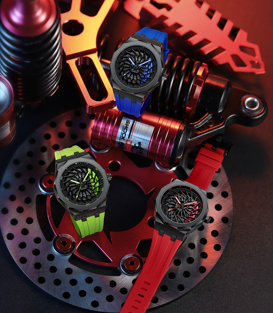 Original 3D Wheel Watch Waterproof Spinning Luxury Quartz Wrist Men Watch Rim Wristwatch Rotate 360 Man's Watches for Bmvv I8