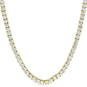 Vvs 남자 14k 골드 클러스터 테니스 체인 남자 여성을위한 진짜 골드 쥬얼리 4mm Moissanite 테니스 체인 - Product Image 1