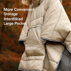 Wearable Cloak <b>Sleeping</b> Bag Cape Style Sack Ultra <b>Light</b> Silk Wadding Thickened Cold Proof for Adult Outdoor Camping - Product Image 4