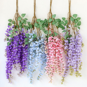 Guirlandes de fleurs artificielles en soie Qingxu, longues branches de glycine, pour décorations de mariage - Product Image 1