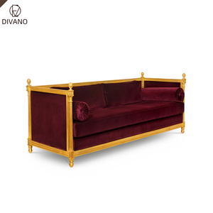 Royal Style Villa Luxury Velvet Upholstered Couch With Gold Metal Frame <b>for</b> Living Room DV-Malkiy Prod Royal Style Villa Lu - Product Image 2