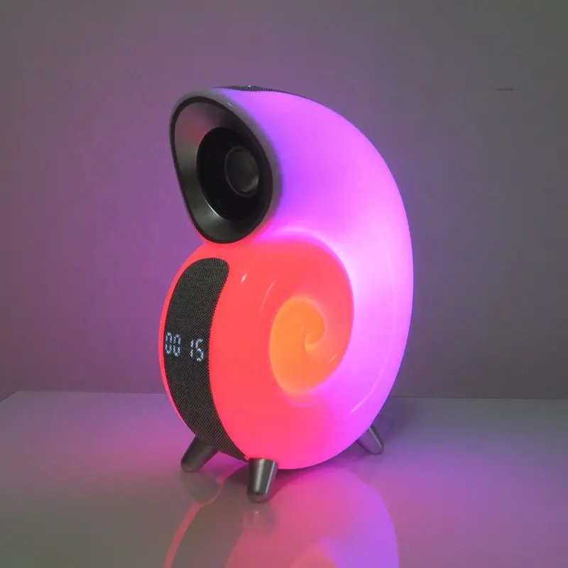 Lonvel oyun parti ev sineması DJ RGB işık müzik açık kablosuz Karaoke boynuz akıllı taşınabilir ses hoparlörü Conch şeklinde lamba