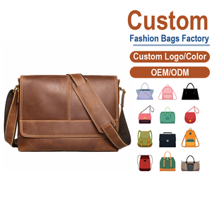 Sac messager en cuir véritable fait main pour homme, noir, fermeture magnétique |   Mode estivale antivol |   Fabrication sur mesure OEM/ODM pour - Product Image 1