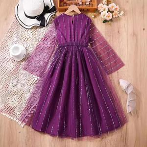 Robe pour enfants, mode transfrontalière, manches longues, couture en maille, <span class=keywords><strong>jupe</strong></span> à paillettes, style <span class=keywords><strong>fille</strong></span> de 8 à <span class=keywords><strong>12</strong></span> <span class=keywords><strong>ans</strong></span> - Product Image 2