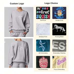 Offre Spéciale Français Terry Fleece Casual Solide Broderie Gym Épais Streetwear Fabricants Ras Du Cou À Capuche Femmes Sweat Personnalisé - Product Image 2