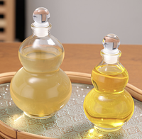 Bouteille de boisson en verre transparente de luxe en forme de gourde de 150 ml, 250 ml, 375 ml, 500 ml avec bouchon en verre pour jus, thé, vin