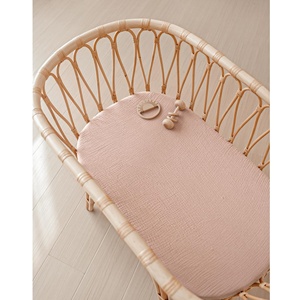 Drap <span class=keywords><strong>de</strong></span> <span class=keywords><strong>lit</strong></span> floral pour bébé, doux et respirant, housse <span class=keywords><strong>de</strong></span> matelas ovale et rectangulaire 40 fils, toutes saisons - Product Image 2