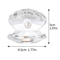 Boîte à bijoux en cristal K9 avec perle, boîte à bibelots en coquillage de cristal facetté pour cadeau de mariage, décoration de table à domicile, personnalisable
