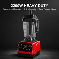 Commerciële blender 2,5 liter, heavy-duty, hoge snelheid, smoothiemachine, geschikt voor melktheewinkels, restaurants, keukens, ijsvergruizer