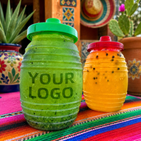 Vente en gros de pots mexicains miniatures pour Agua fresca de 16 oz/32 oz, gobelets Granizados Fiesta Vitroleros pour Sandia Miche