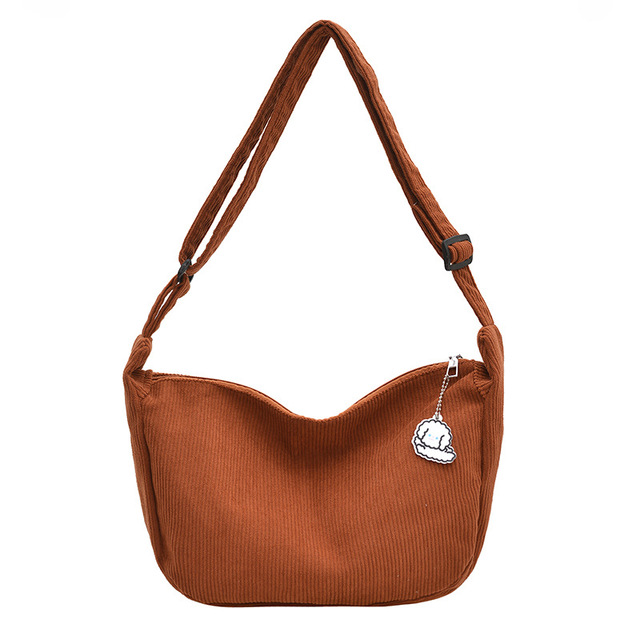 Women's Fashionable Fancy Corduroy Crossbody Shoulder Bags New Designs Daily Travel Use Side Bag and Messenger Bag