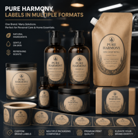 Étiquettes en vinyle minimalistes personnalisées pour flacons de soins de la peau - Autocollants personnalisés imperméables et résistants à l'huile pour huile corporelle et sérum
