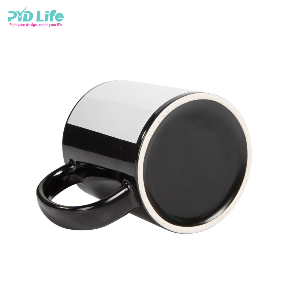 新的高品质定制11盎司热升华全黑马克杯与白色补丁热升华咖啡杯供应商| Alibaba.com