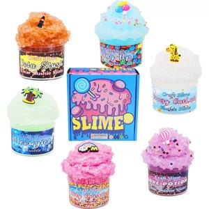 Kit de slime 6 pièces : Mousse à modeler, Pâte de coton, Pâte à modeler colorée, Pâte cristalline 60ml - Product Image 1