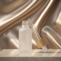 Bouteille d'huile essentielle givrée de 5-100ml, bouteilles de parfum avec couvercles en grain de bois, flacon compte-gouttes pour les yeux