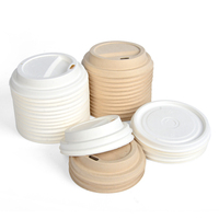 Couvre-gobelets et bouteilles en pulpe de papier compostable biodégradable de qualité alimentaire, anti-déversement, 80-90 mm, avec fermeture lisse