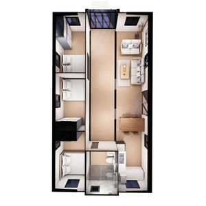 ZYBOX Solution Tout-en-un Maison Modulaire Préfabriquée Conteneur Pliable et Extensible 20ft 40ft avec Toilettes pour les Marchés Américain et Australien - Product Image 5