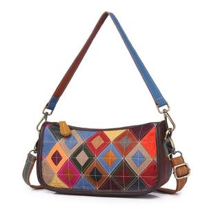 Ladies Shoulder Bag Genuine Cow Leather <b>Small</b> Square Stitching Sling Bags Cowhide Women Handbag Crossbody <b>Purse</b> Vintage Fashion - Product Image 1