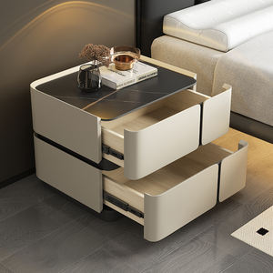 Mesita de noche de madera maciza de lujo, moderna, creativa, inteligente, ligera, de alta sensación, muebles de almacenamiento sustitutos para dormitorio - Product Image 4