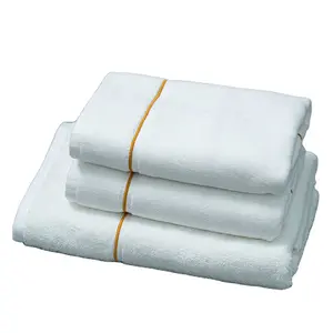 उच्च गुणवत्ता वाली लक्जरी 100% कपास सुपर नरम और अवशोषण होटल सफेद तौलिया सेट करें लोगो के साथ कस्टम स्नान फेस तौलिया