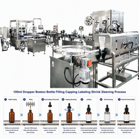 Machine de remplissage de liquides cosmétiques pour huile de massage corporel, sérum capillaire, huile de croissance des cheveux, huile réparatrice pour la peau avec bouchonnage et étiquetage