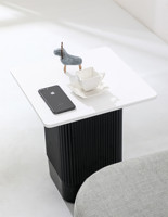 Meubles de salon pour maison moderne Table basse carrée en MDF blanc nordique avec base en plastique