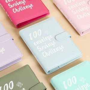 Vente en gros usine : Classeur de budget en plastique avec 100 enveloppes pour économies, planificateur de budget, enveloppes pour espèces, style professionnel, imprimé sérigraphié - Product Image 1