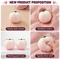 Jouet Squishy Pêche Juteuse à Remontée Lente, Jouet Anti-Stress à Presser de la Taille d'une Main, Jouet Sensoriel pour Enfants de 3 Ans et Plus et Adultes