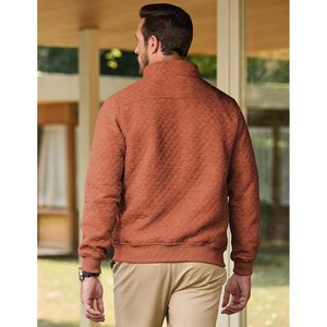<b>Men's</b> Quilted Sweatshirt Long Sleeve Stand Collar Quarter Zip <b>Pullover</b> Casual Outdoor Fleece Autumn Wear - Product Image 2