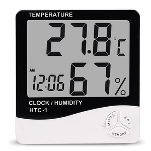 HTC-1 Medidor de Humedad Electrónico LCD, Higrómetro Digital Inteligente, Termómetro, Estación Meteorológica, Relojes para Exteriores - Product Image 1