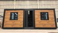 Maison conteneur extensible avec finition imitation bois