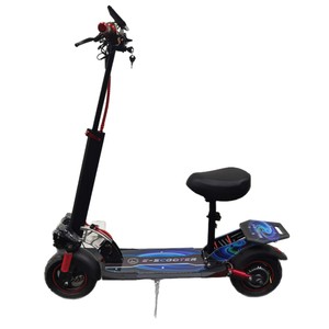 Trottinette électrique à deux roues, batterie 8Ah, moteur sans balais, pliable, étanche, avec absorption des chocs avant et arrière, noire - Product Image 4