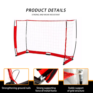 שער כדורגל נייד לנוער 6*4 רגל, להרכבה ואחסון פשוטים, לשימוש פנים וחוץ - Product Image 4