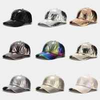 Europese Amerikaanse stijl geplooide polyester/katoenen velours baseballcap voor heren en dames, trendy luxe, 7 kleuren laser cap