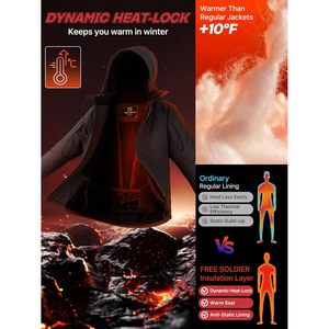 FOXA Men's <b>Waterproof</b> Ski <b>Jacket</b> Fleece Lined Hooded <b>Winter</b> Snowboarding Coat Breathable Windproof Taped Seams - Product Image 3
