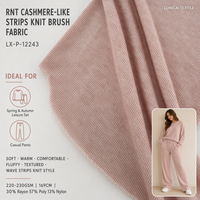 RNT Bandes respirantes en tricot imitation cachemire 30%R 57%P 13%N 220GSM 169cm pour pantalons de loisirs printemps-automne en maille côtelée pour filles