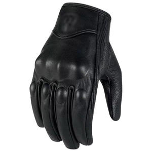 Motorrad-Rennhandschuhe für Herren aus Echtem Leder, Wasserdicht, Schwarz, für Sport, Fahren, Outdoor, Rutschfest, Schutz für Touren - Product Image 1