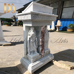 En Marbre sculpté à la main Autel D'église Chaire Religieuse avec Statue - Product Image 3