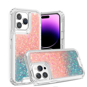 Accessoires de téléphone portable pour vente en gros paillettes Funda Para <span class=keywords><strong>Tel</strong></span>éfono 3 En 1 étui de téléphone pour iPhone 16 15 14 13 Pro Max étui 17 Air - Product Image 1