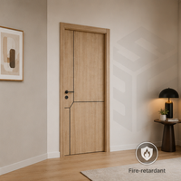 Porte en WPC haut de gamme gravée avec motif linéaire, design artistique à rainures noires délicates, personnalisable pour la décoration d'appartements et de villas, certifiée ISO