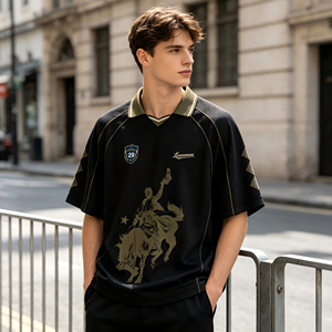 Camiseta Deportiva Transpirable con Cuello Polo Personalizado, Bordado de Logotipo, Decoración con Pedrería, Venta al Por Mayor para Partidos - Product Image 1