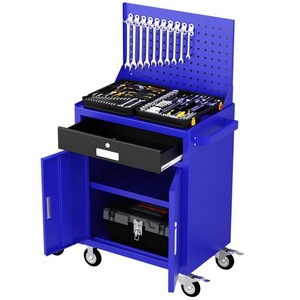Mobile Tool Cart With <b>Lockable</b> Drawer <b>Cabinet</b> 100x70cm Metal Garage <b>Storage</b> Workshop Rolling Cart - Product Image 1
