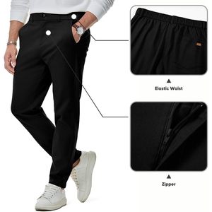 FOXA <b>Mens</b> Casual Joggers Pants Straight Fit Polyester Cotton Breathable With Side Pockets <b>For</b> Everyday Wear - Product Image 4