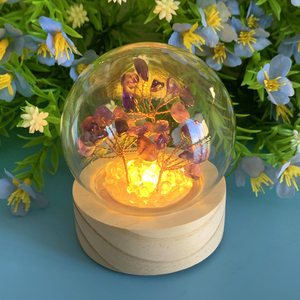 ขวดคริสตัลไฟ LED กลางคืนโคมไฟฐานไม้สำหรับกลางคืนดีไซน์ใหม่ - Product Image 1