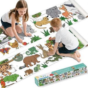 Rouleaux géants adhésifs à colorier pour enfants, 118 " x 15 ", perforés pour une déchirure facile, rouleau de papier DIY, rouleau de papier à dessiner pour enfants - Product Image 1