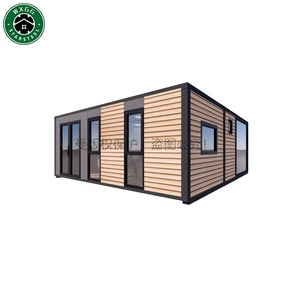 Maison préfabriquée pliable et extensible de 20 pieds ou 40 pieds, maison modulaire mobile avec extérieur en bois moderne - Product Image 1